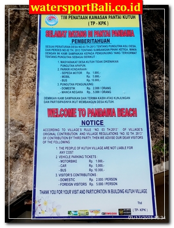 Tiket Karcis masuk Pantai Pandawa Bali